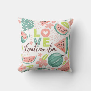 Wassermelone und Blume Kissen