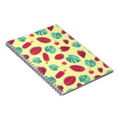 Wassermelone und Eiscreme auf Gelb Notizblock (Rechte Seite)