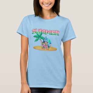 Wassermelone und Gefärbte Krawatte Beach Surfen T-Shirt