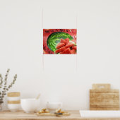 Wassermelone und geschnittene Scheiben Kleine Poster (Küche)