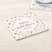 Wassermelone und Granatapfel-Brautparty Rechteckiger Pappuntersetzer (angewinkelt)