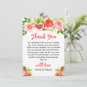 Wassermelone und Granatapfel Dankeskarte (Stehend Vorderseite)