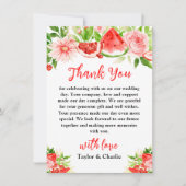 Wassermelone und Granatapfel Dankeskarte (Vorderseite)