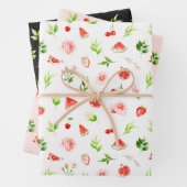 Wassermelone und Granatapfelmuster Geschenkpapier Set (Beispiel)