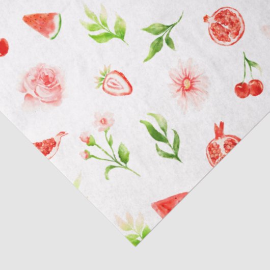 Wassermelone und Granatapfelmuster Seidenpapier (Ausschnitt)