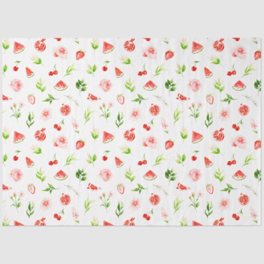 Wassermelone und Granatapfelmuster Seidenpapier (Vorderseite)