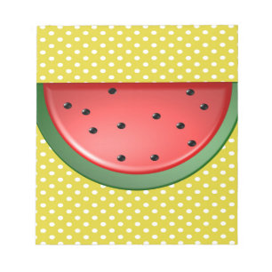 Wassermelone und Polka-Punkte Notizblock