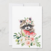 Wassermelone und Raccoon Grünpflanzen BläserBaby D Einladung (Rückseite)