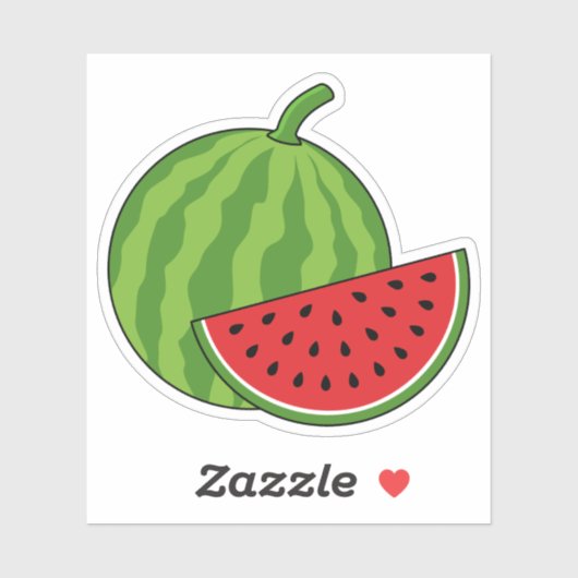 Wassermelone und Slice Aufkleber (Blatt)