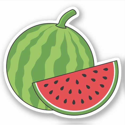 Wassermelone und Slice Aufkleber (Vorderseite)