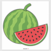 Wassermelone und Slice Aufkleber (Blatt)