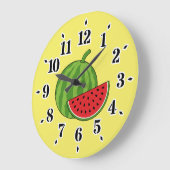 Wassermelone und Slice Große Wanduhr (Winkel)