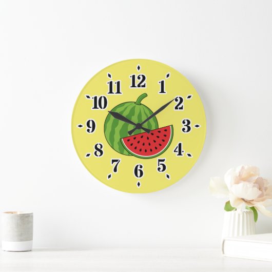 Wassermelone und Slice Große Wanduhr (Zuhause)