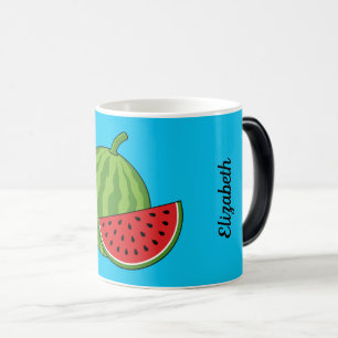 Wassermelone und Slice   Name hinzufügen Verwandlungstasse