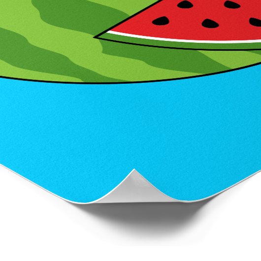 Wassermelone und Slice Poster (Ecke)