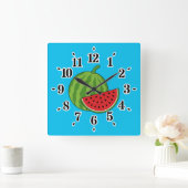 Wassermelone und Slice Quadratische Wanduhr (Zuhause)