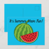 Wassermelone und Slice | Text hinzufügen Postkarte (Vorne/Hinten)
