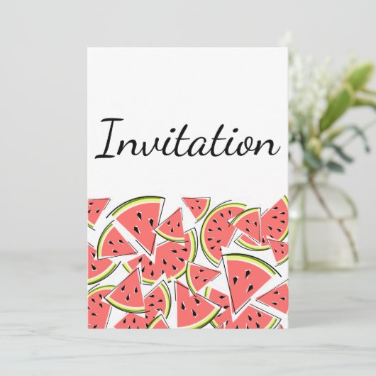 Wassermelone — Vertikale Einladung (Stehend Vorderseite)