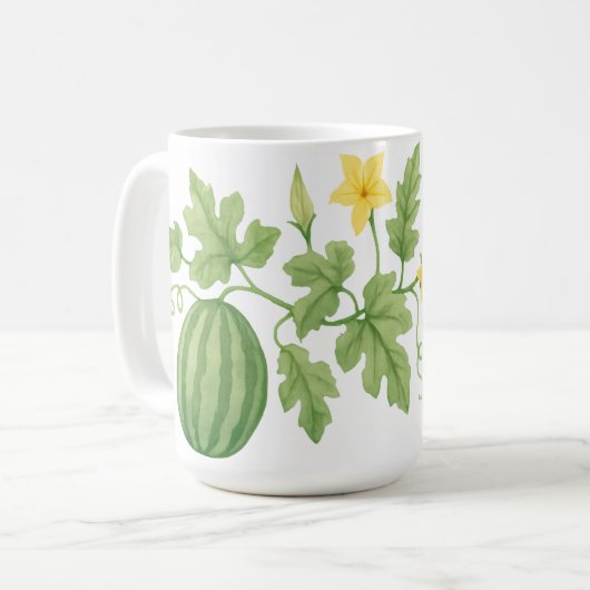 Wassermelone Vincine mit Blume Kaffeetasse (Vorderseite Links)