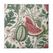 Wassermelone Vintages, elegantes, nahtloses Muster Fliese (Vorderseite)