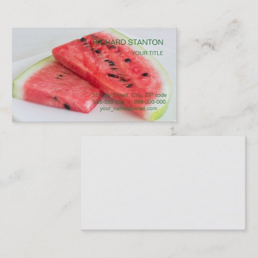 Wassermelone Visitenkarte (Vorne/Hinten)