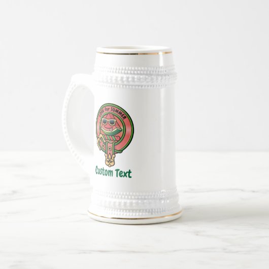 Wassermelone Wappen über Tartan Beer Stein Bierglas (Vorderseite Links)