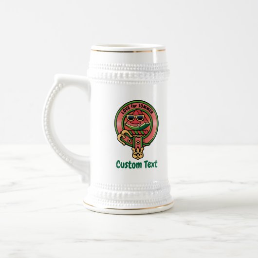 Wassermelone Wappen über Tartan Beer Stein Bierglas (Links)