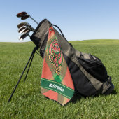 Wassermelone Wappen über Tartan Golf Handtuch (Gras)