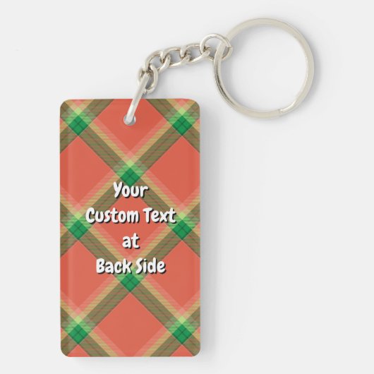 Wassermelone Wappen über Tartan Schlüsselanhänger (Rückseite)