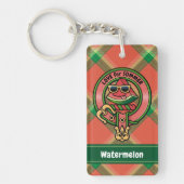 Wassermelone Wappen über Tartan Schlüsselanhänger (Vorderseite)