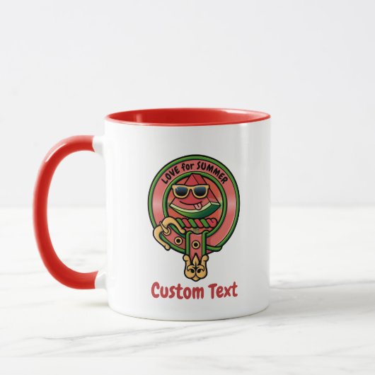 Wassermelone Wappen über Tartan Tasse (Links)