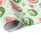 Wassermelone Wasserfarbe Frucht Muster Geschenk Geschenkpapier (Rolleneckpunkt)