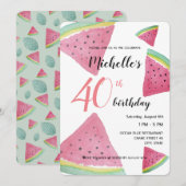 Wassermelone Wasserfarbe Handgestrichen Einladung (Vorne/Hinten)