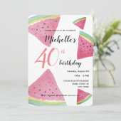 Wassermelone Wasserfarbe Handgestrichen Einladung (Stehend Vorderseite)