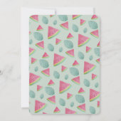 Wassermelone Wasserfarbe Handgestrichen Einladung (Rückseite)