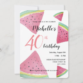 Wassermelone Wasserfarbe Handgestrichen Einladung