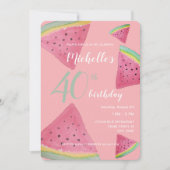 Wassermelone Wasserfarbe Handgestrichen Einladung (Vorderseite)