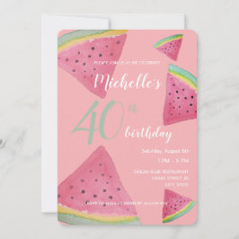 Wassermelone Wasserfarbe Handgestrichen Einladung