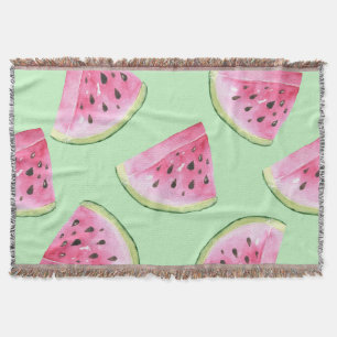 Wassermelone Wasserfarbe, nahtlose Sommermuster. Decke