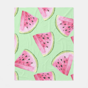 Wassermelone Wasserfarbe, nahtlose Sommermuster. Fleecedecke