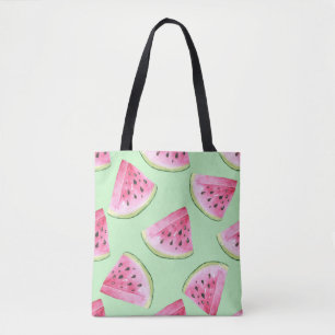 Wassermelone Wasserfarbe, nahtlose Sommermuster. Tasche