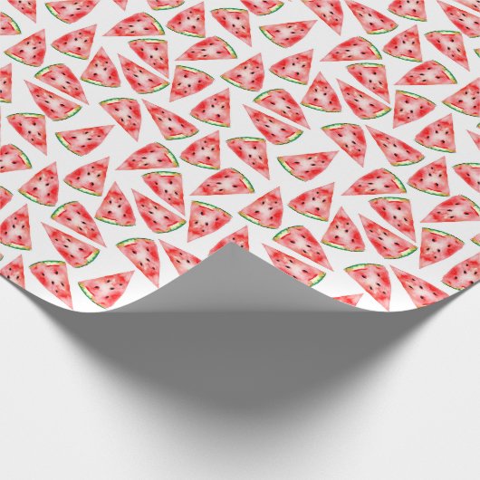 Wassermelone Wasserfarbmuster. Hallo Sommer! Geschenkpapier (Ecke)