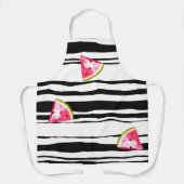 Wassermelone Wecken auf Schwarz Streifen Weißes Mu Schürze (Vorderseite)