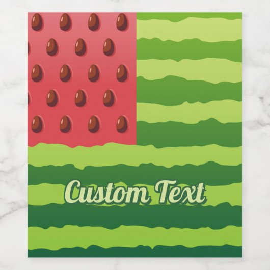 Wassermelone Weinetikett (Einzelnes Label)