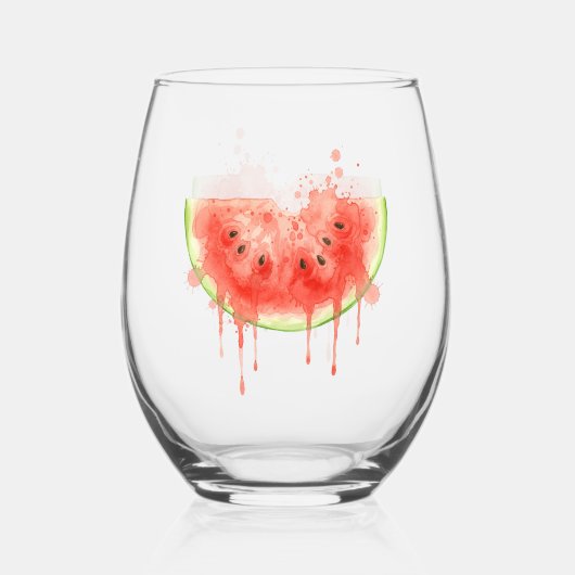 Wassermelone Weinglas Ohne Stiel (Vorderseite)
