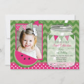 Wassermelone-Zickzack Anhänger-Party-Geburtstag Einladung (Vorderseite)