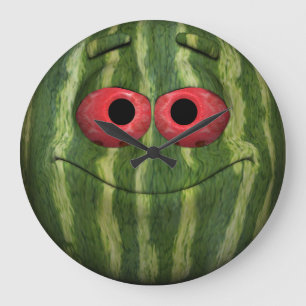 WassermeloneEmoticon Große Wanduhr