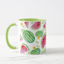Wassermelonehandgemalte Watercolor-Muster-Tasse