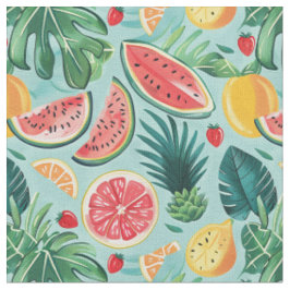 Wassermelonen-, Ananas- und Zitrusmuster Stoff