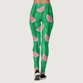 Wassermelonen-Aquarellmuster Leggings (Rückseite)